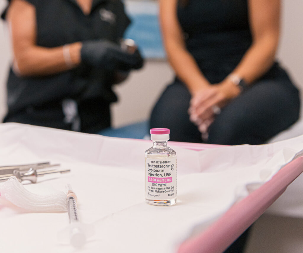 A patient consults with a provider about HRT for Menopause in Terre Haute, IN