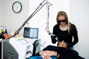 A provider performs CO2 laser resurfacing, an alternative to Botox in Carmel
